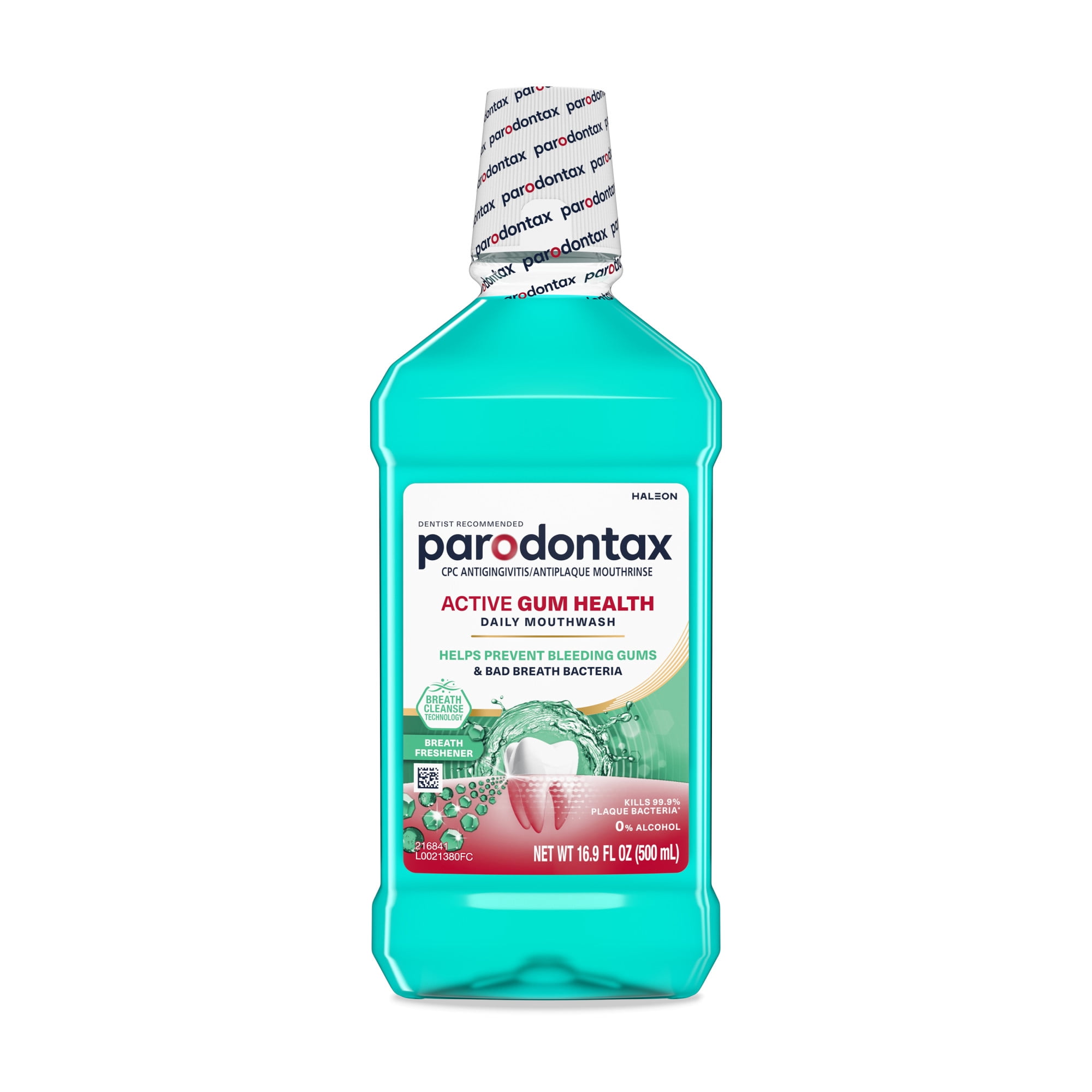 Parodontax Active Gum Health Breath Freshener Mouthwash, Fresh Mint, 16.9 Fl Oz, for Adults