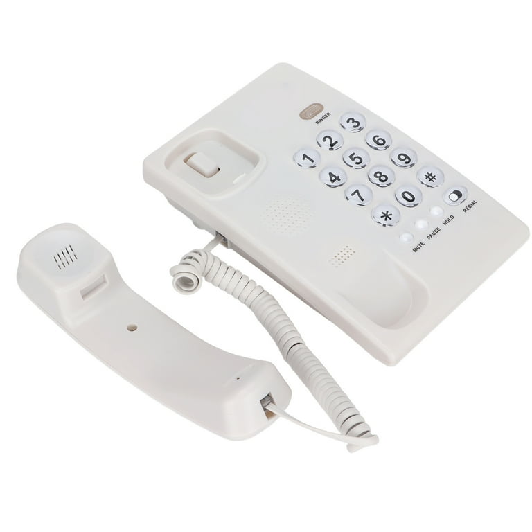 Desktop Phone, High Volume Landline Phone Easy To Use Durable For Home  Black,White