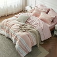 thumbnail image 1 of Juego de Edredón Bedsure Full 7 Piezas Rayas Rosado Claro, 1 of 7
