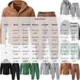 thumbnail image 3 of Men's Fleece Plush Loungewear Sets Bottoms Botton up Casual Jogging Gym Suit Jacket Coffee M, 3 of 7