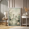 thumbnail image 2 of Framed Canvas Print Crane Wall Art Zen Bird Decorative for Living Room Bedroom - 24"x36" WHITE, 2 of 8