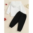 thumbnail image 5 of Toddler Baby Boys Christmas Clothing Sets 6 12 18 24 Months 2T 3T Snowman Print Long Sleeve Hooded Sweatshirt Drawstring Long Pants Outfits, 5 of 9