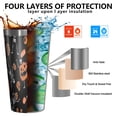 thumbnail image 3 of 16oz Tumblers Halloween Skeletons and Pumpkins Stainless Steel Vacuum Insulated Double Wall Travel Tumbler Cups Mug with Lid and Straw,Cleaning Brush for Coffee,Tea, 3 of 4