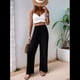 thumbnail image 5 of Pantalones Palazzo de para Mujer, Elegantes, de Verano, de Pierna , Holgados, Estilo Bohemio, de , para Playa, con Bolsillos. Negro XL, 5 of 10
