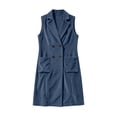 thumbnail image 6 of Women Long Vest Sleeveless Jackets Outerwear Solid Color Lightweight Casual Winter Corduroy Jacket Vest with Pockets for Business Work Women Clothing, 6 of 10
