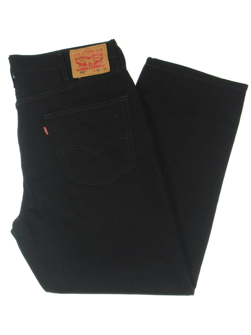 LEVI'S Mens Black Tapered, Relaxed Fit Jeans W42/ L34 - Walmart.com