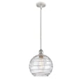 thumbnail image 3 of Innovations Lighting  Athens Deco Swirl - 1 Light 10" Stem Hung Mini Pendant White and Polished Chrome, 3 of 5