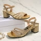 thumbnail image 4 of MKLEKYY Sandalias Flexibles de Mujer, Sandalias Romanas de Tacón Bajo Con Tiras, Suela Plana, Punta Cuadrada, para Playa, 4 of 4
