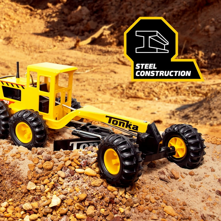 Tonka Steel Classics Road Grader Toy Vehicle for Toddlers, 17