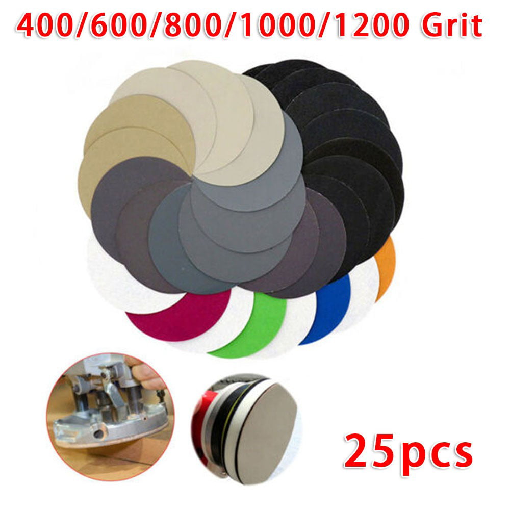 25pcs Wet/Dry 400-1200 Grit Sandpaper Sanding Disc Grinding Polishing Tool New 