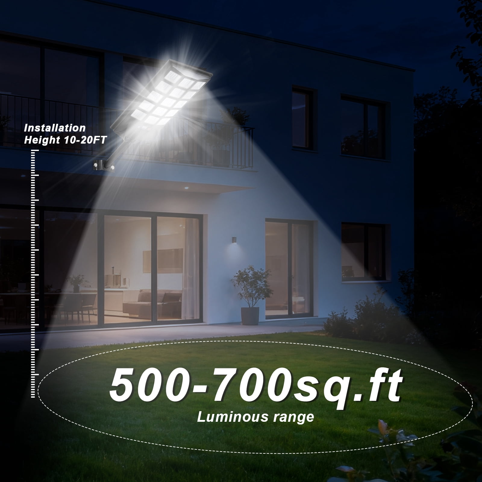 5000W Solar Lights Outdoor, 4 Pack Super Bright Solar Street Lights, Dusk to Dawn Solar Security Street Lights, Motion Sensor Solar Outdoor Lights for Yard, Entryway Garage, Porch