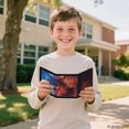 thumbnail image 7 of POLERO Polyester Children's Wallet with Portable Slim Kids Trifold Wallet for Sports, Blue Flame Wolf Art Trifold Card Wallet, 7 of 7