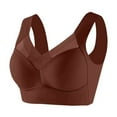 thumbnail image 2 of Dwellite Bras for Older Women, Ultimate Lift Wireless Bra, Seamless Anti-Sagging Support, Breathable Full Coverage Brown XL, 2 of 4
