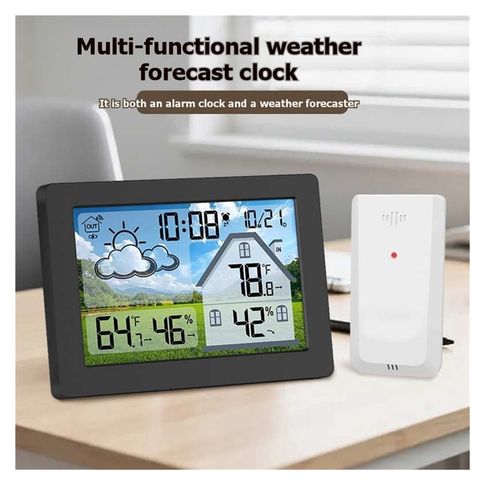 Wireless Weather Station with Color Display, Indoor Outdoor Digital Monitor