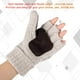 thumbnail image 4 of Guantes de lana con aislamiento térmico sin dedos para mensajes de texto, unisex, cálidos, de punto, convertibles, con solapa, 1238, 4 of 6