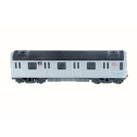 New York Metro Subway, Gray w/ Black Roof - Showcasts 2233DNY Diecast Model Pullback Train (Brand New but NO