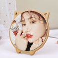 thumbnail image 4 of Table Mirror Wooden Smooth Rotatable Makeup Mirror Countertop Mirror for Bedroom, 4 of 10