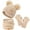 Beige, variant on 3 Pcs Unisex Kids Winter Beanie Hat and Scarf & Glove Set for Boy and Girl 3-9 Years Old