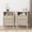 Beige, variant on CozyHome Fluted Nightstand, Modern Side Table with 2 Drawers & Storage Shelf, Wood End Table for Living Room, Bedroom, Green