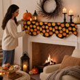thumbnail image 7 of 2 Pcs Halloween Fireplace Mantle Scarf,Halloween Fireplace Decor,Pumpkin Pattern Irregular Edge for Home Fireplace Mantel Living Room, 7 of 7