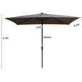 thumbnail image 2 of 10FT Patio Offset Umbrella w/Solar LED Lights Rectangular Outdoor Cantilever Hanging Umbrella w/Crank UV Protection Sun Shade for Market Garden Lawn Backyard Poolside, 2 of 7