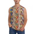thumbnail image 1 of Fotbe Funny Dogs Family Men's Camiseta sin Mangas Estampada para Hombres, Playera Casual para Gimnasio, Entrenamiento, Playa-Small, 1 of 7