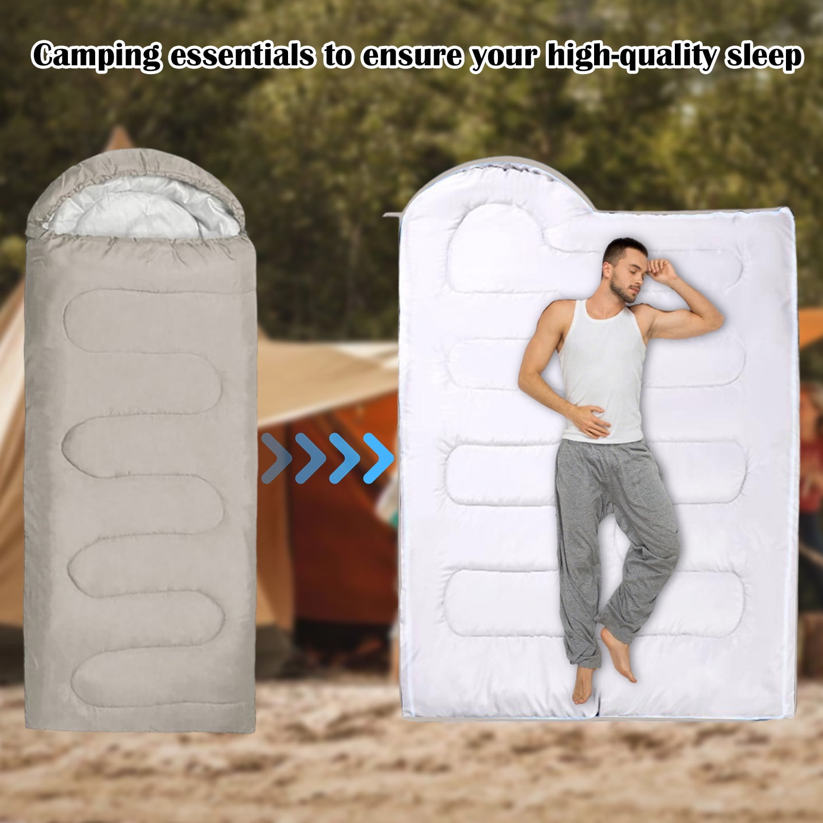 Adult Cold Weather Sleeping Bag, Lightweight Waterproof Thermal Sleeping Bag for Camping Hiking, Portable Compression Sack Included, Extra Long Sleeping Bag for Tall Adults Outdoor Indoor Use