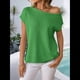 thumbnail image 4 of Jersey de Punto de Corta con Hombros Descubiertos para Mujer, Color Verde, Talla L, 4 of 8