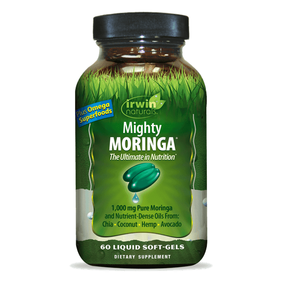 Irwin Naturals Mighty Moringa – 60 Liquid Soft-Gels – Whole-Plant Superfood & Daily Nutrient Concentrate