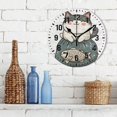 thumbnail image 3 of Yayeee 10" Wall Clock Battery Operated Quartz Round Silent Non-Ticking Home Decor,Beige Cute Cat, 3 of 6