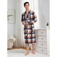 thumbnail image 5 of Men's Plaid Pattern Bathrobe With Pockets, 5 of 5