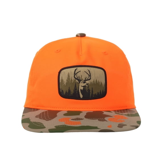 Outdoor Cap Blaze and Camo Buck Patch Cap – Unstructured Flat Bill Snapback, One Size