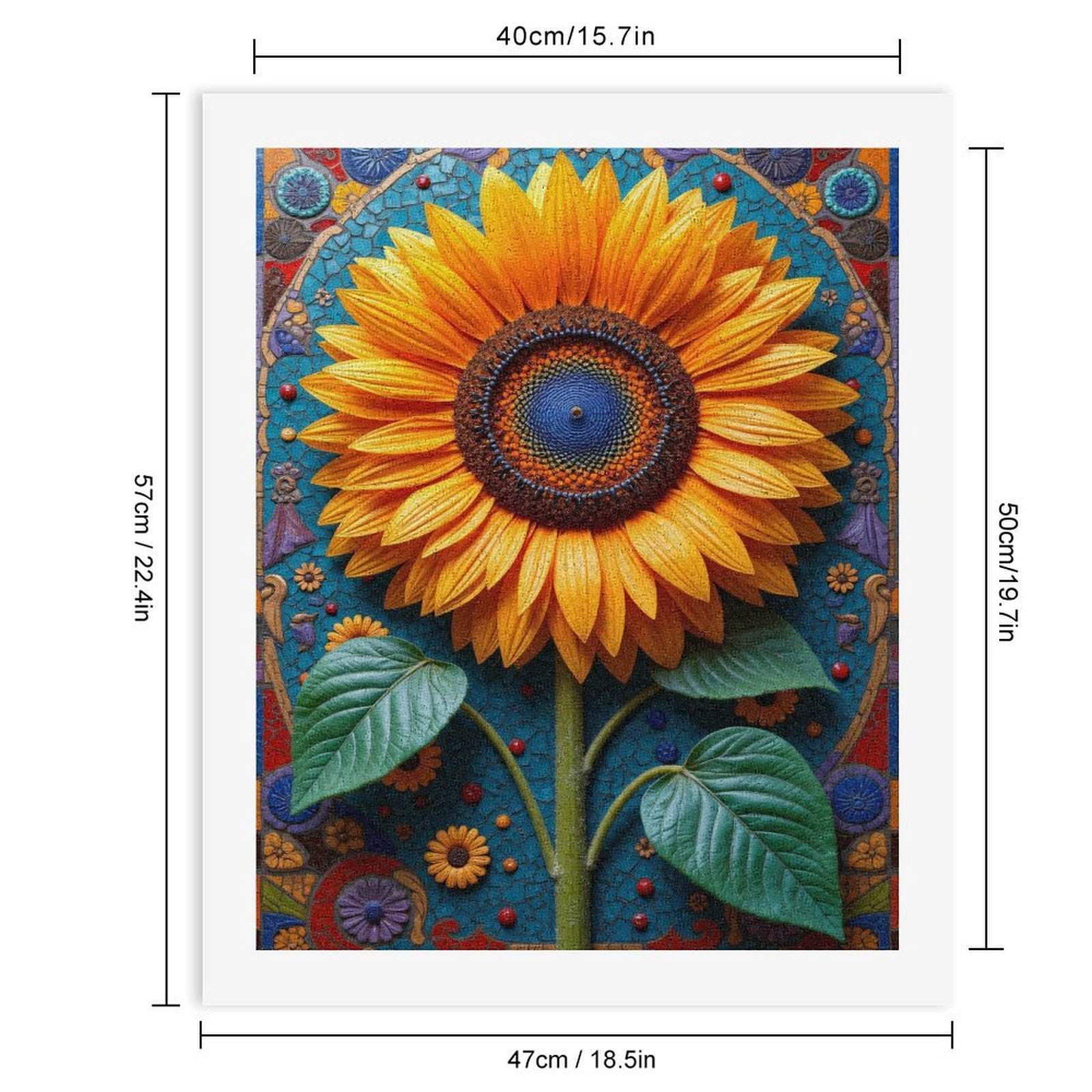 Paint By Numbers Kit for Adults Beginner - DIY Sunflower Mosaic Art Pattern Canvas Painting Kits for Adults, Frameless Paint By Number for Adults for Home Wall Decor 16x20 Inch
