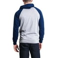 thumbnail image 3 of G-Style USA Men's Lightweight Contrast Raglan Sleeve Pullover Hoodie Sweatshirt MH13114 - Heather Gray/Royal Caviar - Small, 3 of 6