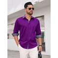 thumbnail image 6 of sogami Mens Long Sleeve Cotton Spandex Dress Shirt Button Down Shirts Regular Fit, 6 of 7