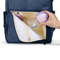 thumbnail image 4 of Sunveno Quilted Diaper Backpack Large Capacity Diaper Bag, Navy, 4 of 8