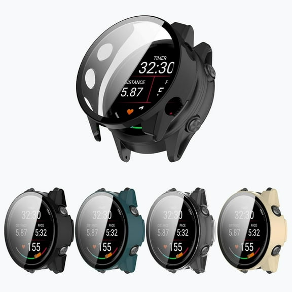 [4-Pack] Screen Protector Case with Tempered Glass Compitible with Garmin Forerunner 970 Smart Watch, Hard PC Case Screen Protector Cover Bumper Accessories for Women Men