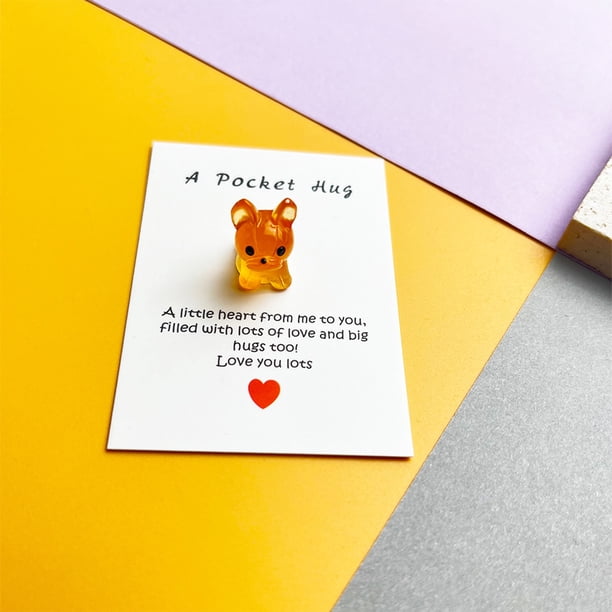 Bonita Tarjeta de Bolsillo de Resina con Forma de Perrito Pequeño, Tarjeta de Regalo Decorativa.