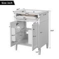 thumbnail image 2 of Harper & Bright Designs 24" Small Bathroom Vanity with Sink, Modern Bathroom Cabinet Freestanding with Organizers, Bathroom Storage Cabinet with Drawer for Small Space, White, 2 of 15