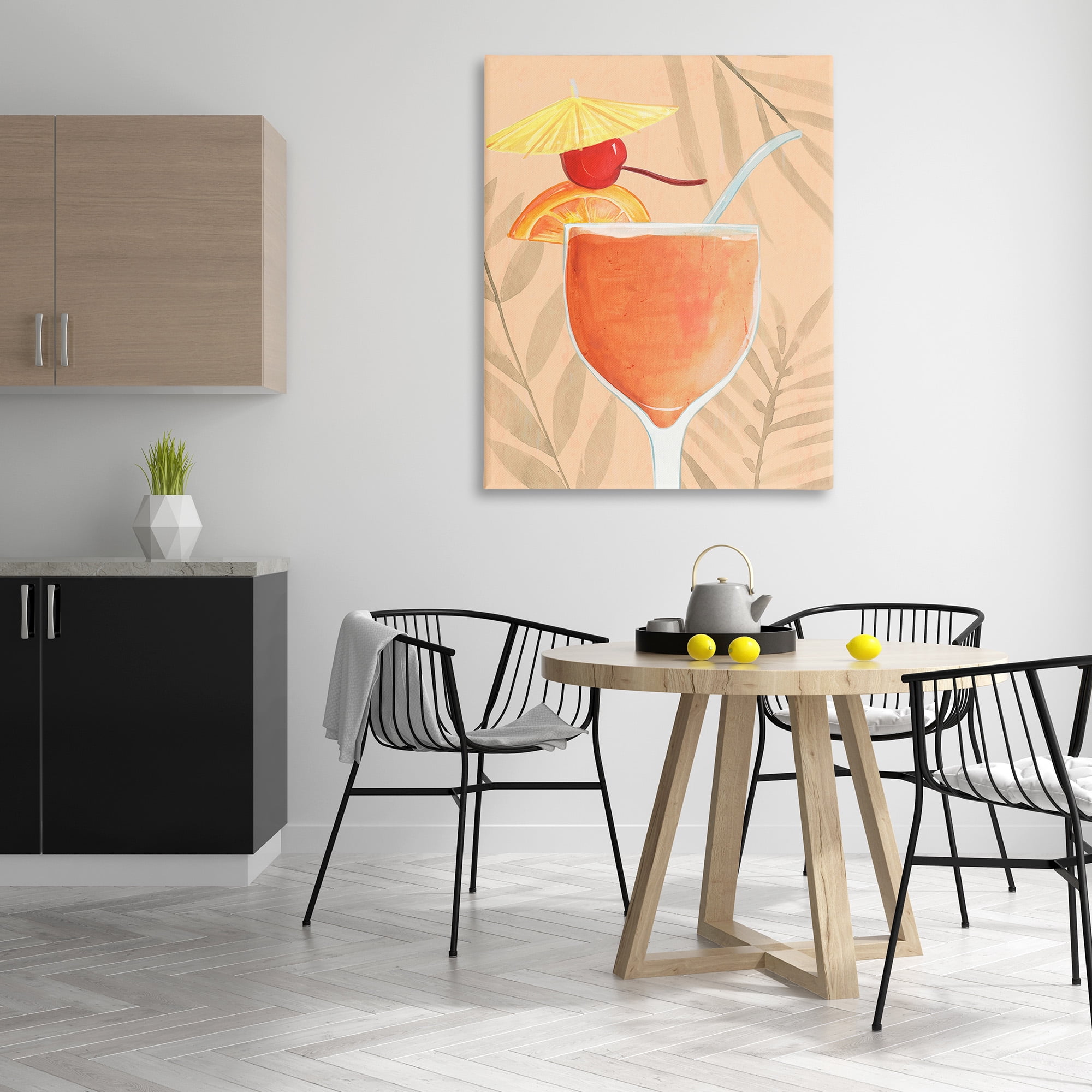 Stupell Industries Tropical Cocktail with Fruit Food & Beverage Painting Gallery Wrapped Canvas Art Print Wall Art, 36 x 48