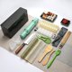 thumbnail image 1 of Kit para hacer sushi, kit de rodillo de bazuca de sushi 20 en 1 con cuchillo de chef, tapetes de bambú, rodillo de bazooka, molde de arroz, tapetes de sushi temaki, paleta de arroz, spre de, 1 of 3