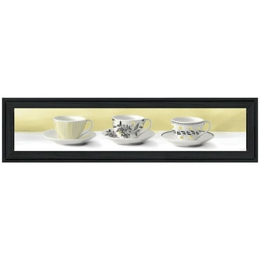 Stack of Tea Cups -Yellow by House Fenway Print Wall Art Wood Multi-Color