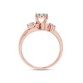 thumbnail image 4 of 2/5 ct. t.w Round Cut Lab Created Moissanite Diamond Bypass Engagement Promise Ring For Women In 10K Solid Rose Gold (G-H Color, VVS1 Clarity,0.40 Cttw)-4, 4 of 7