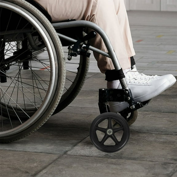 HOMEMAXS  2 Sets Heavy Duty Wheelchair Accessory Wheels Replacement Office Black