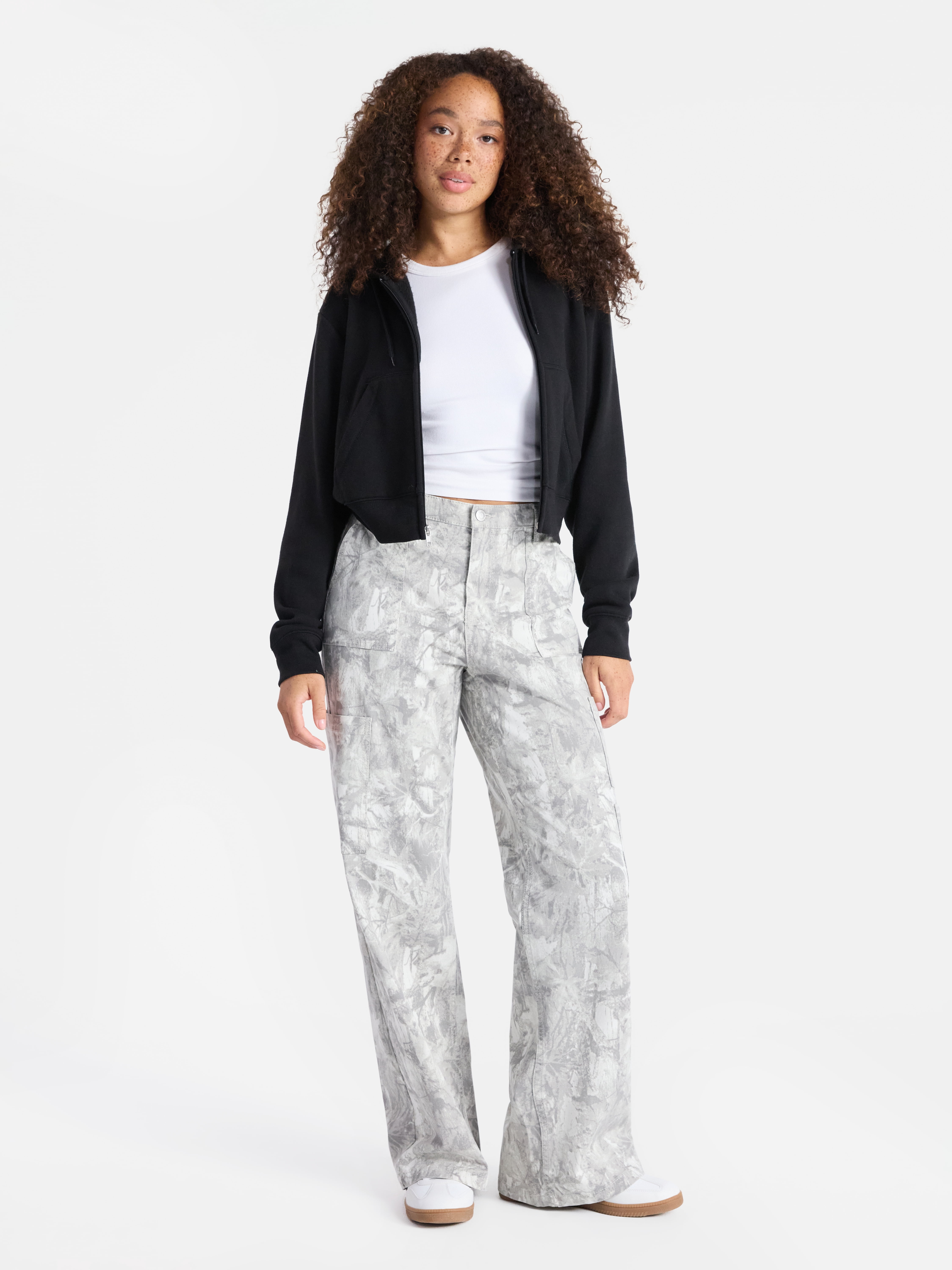 No Boundaries Wide Leg Cargo Pants, 29.5'' Inseam, Women's and Women's Plus XXS-4X