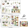 thumbnail image 2 of Pegatinas de pared de bonsái con colgante de plantas verdes suculentas, calcomanías de papel tapiz de mariposa con flores en maceta extraíbles, murales de arte natural para dormitorio, sofá, fondo, ventana, puerta, decoraciones Vhermosa, 2 of 8