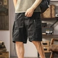 thumbnail image 5 of Sales Today YLSDY Cargo Shorts for Men Summer Outdoor Hiking Cotton Elastic Waist Drawstring Multi-Pocket Loose Casual Travel Shorts Black XL, 5 of 9