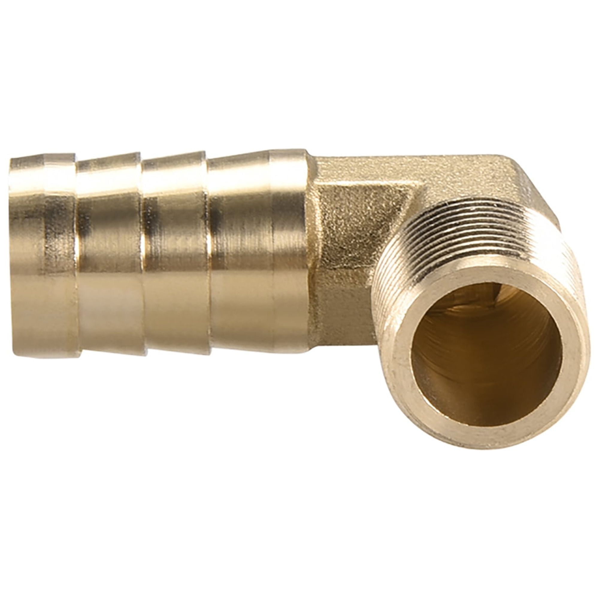 Metalwork Brass Hose Barb Fitting, 90 Degree Elbow, 3/8 x 3/8 Barbed  (Pack of 2)
