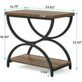 thumbnail image 2 of Tribesigns Industrial End Side Table, 2-Tier Rectangular Bedside Nightstand with Stylish Metal Frame for Bedroom, Living Room, 1pc, 2 of 5