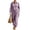 Purple, variant on Szluipve 2 Piece Sets for Women Velvet 2 Piece Outfits Collared Half‑Button Lantern Long Sleeve Top Elastic Cuff Jogger Pants Set Casual Loose Matching Loungewear Suit With Pockets Sky Blue XL